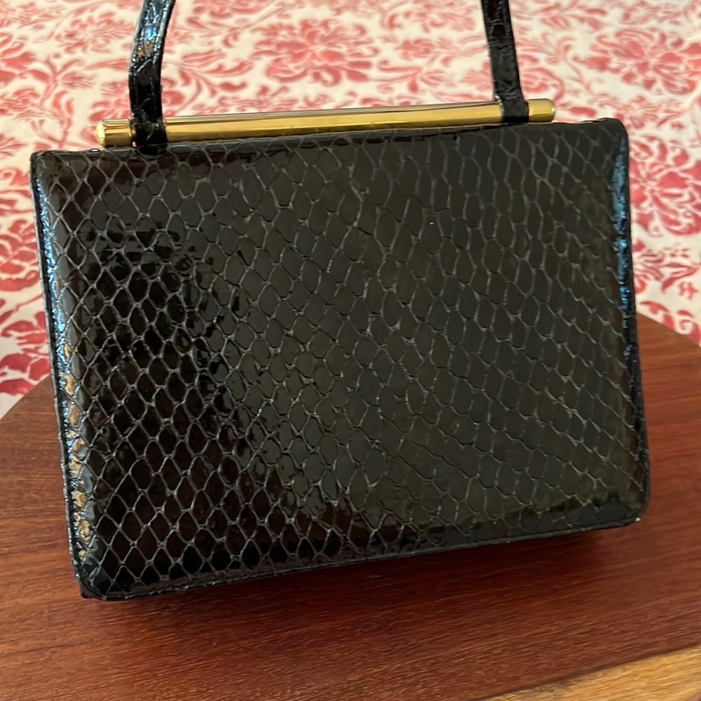 Stuart Weitzman bag black 8”x7” vintage